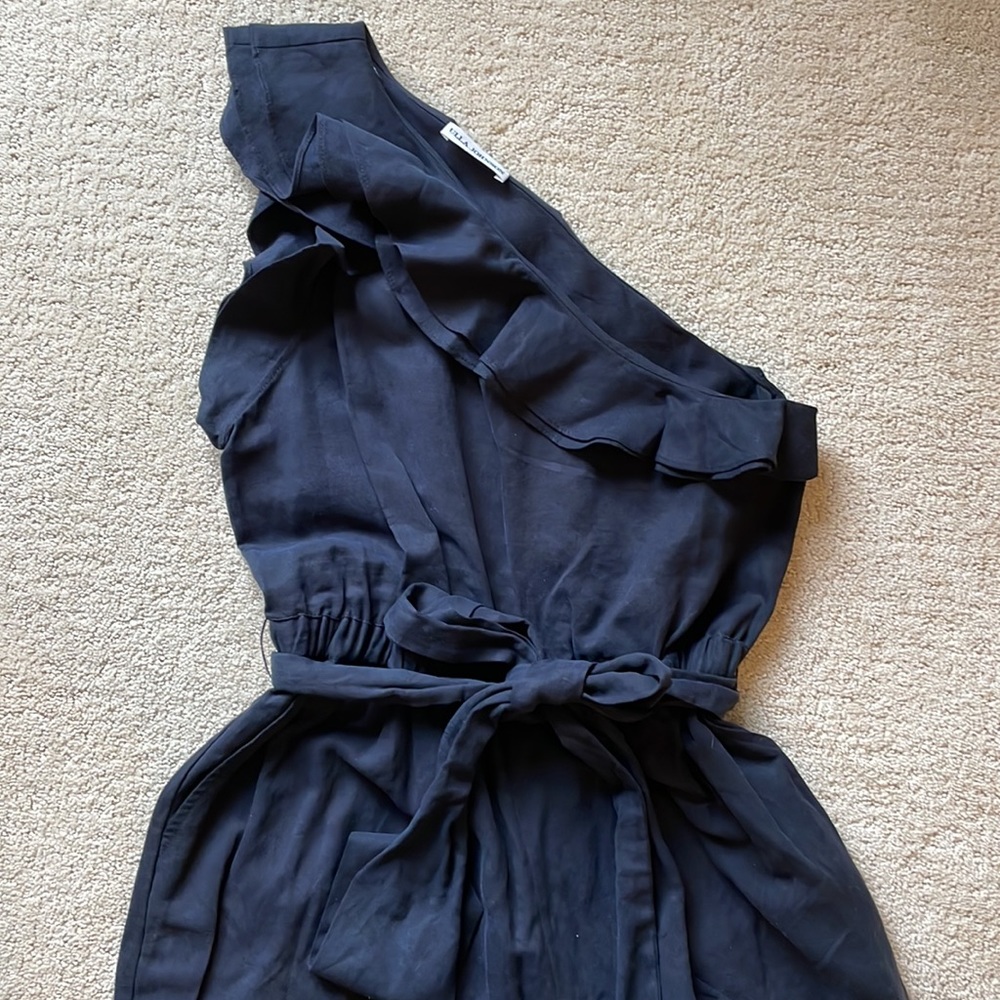 Ulla Johnson Demi One Shoulder Ruffle Wide Leg Tie Waist Linen Jumpsuit - Picture 4 of 6